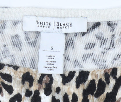 White House Black Market Women's Animal Print Pullover Jumper S