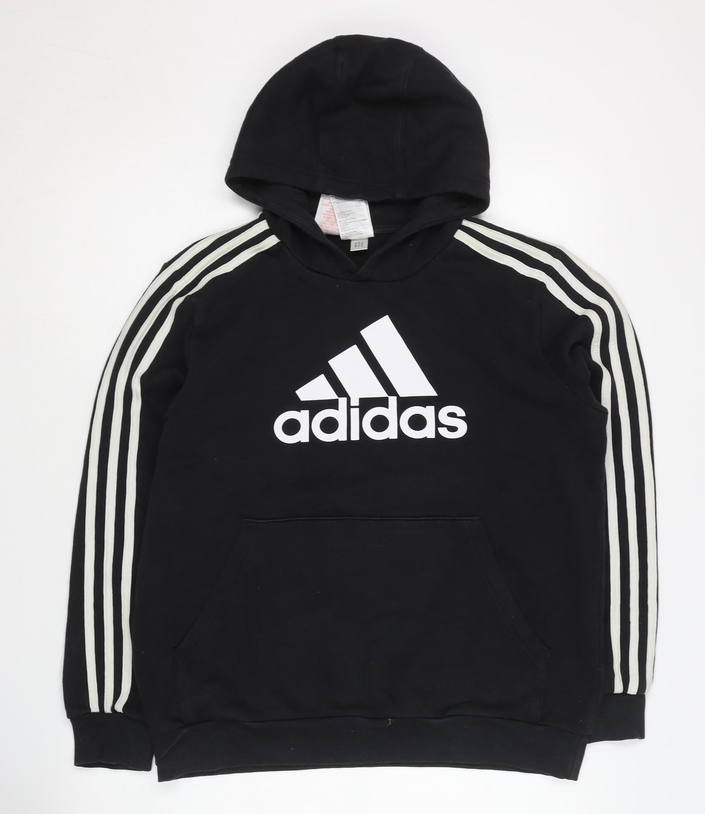 Adidas Boys Black Graphic Pullover Hoodie 13-14 Years