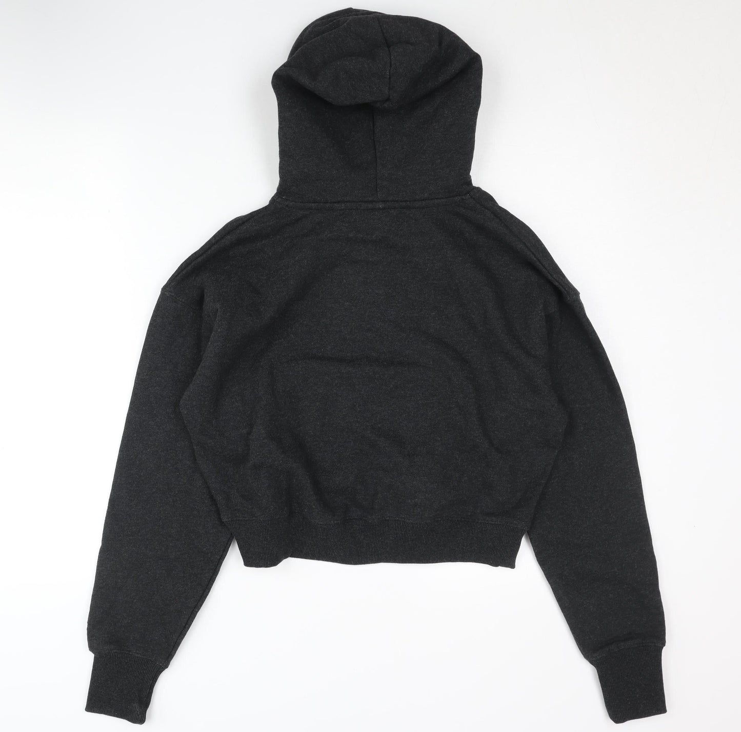 Superdry Women's Black Hoodie Size 12 Pullover with Logo Accent