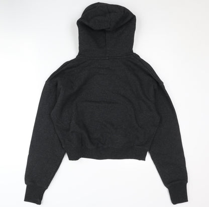 Superdry Women's Black Hoodie Size 12 Pullover with Logo Accent