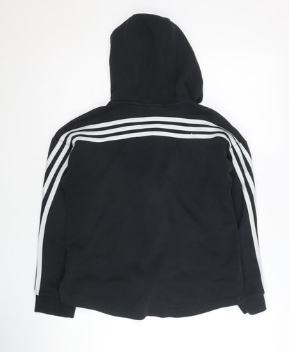 Adidas Girls Black Full Zip Hoodie - Size 11-12 Years