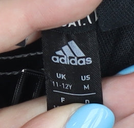 Adidas Girls Black Full Zip Hoodie - Size 11-12 Years