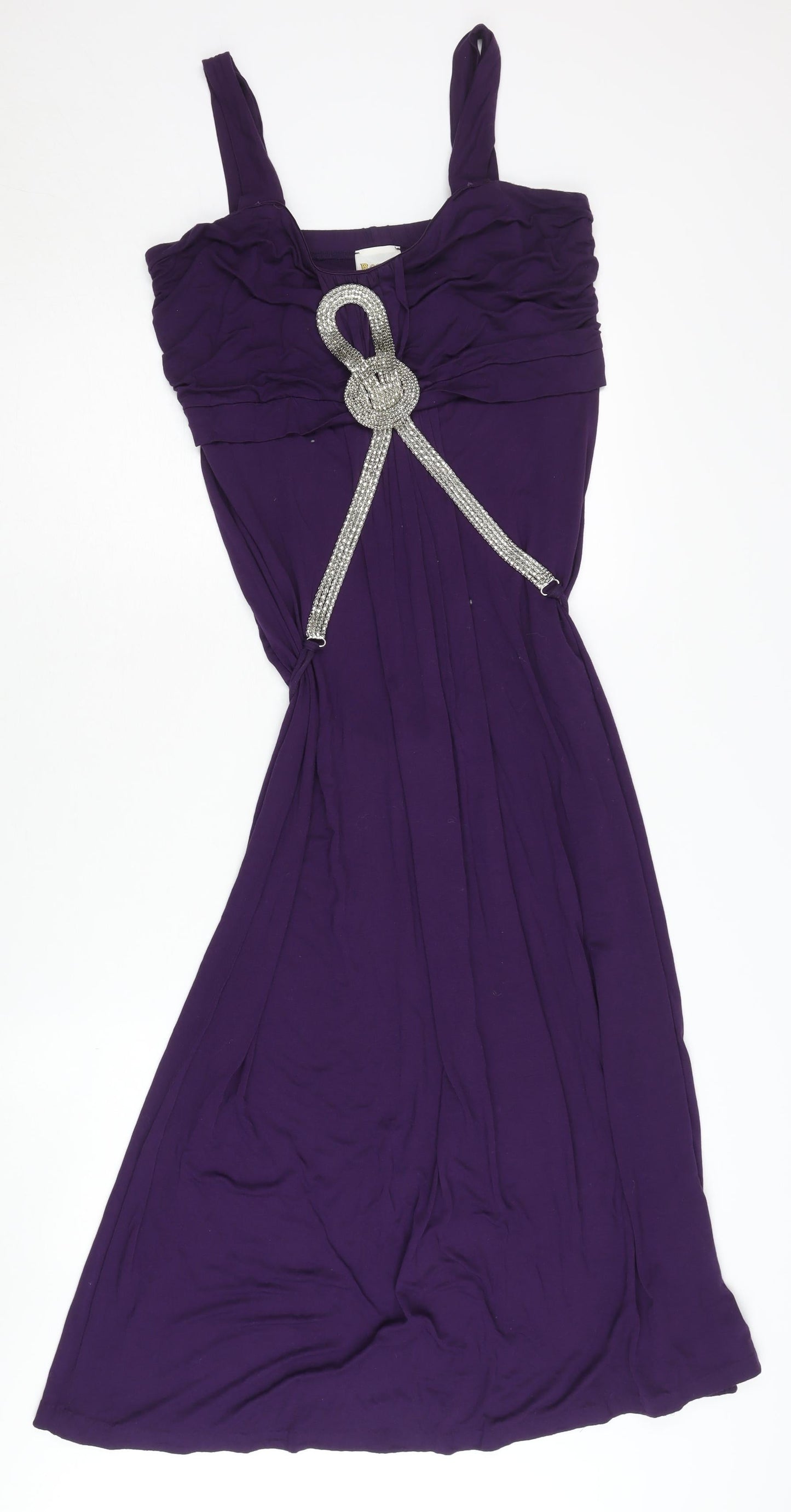 Roman Originals Women's Purple Midi Fit & Flare Dress