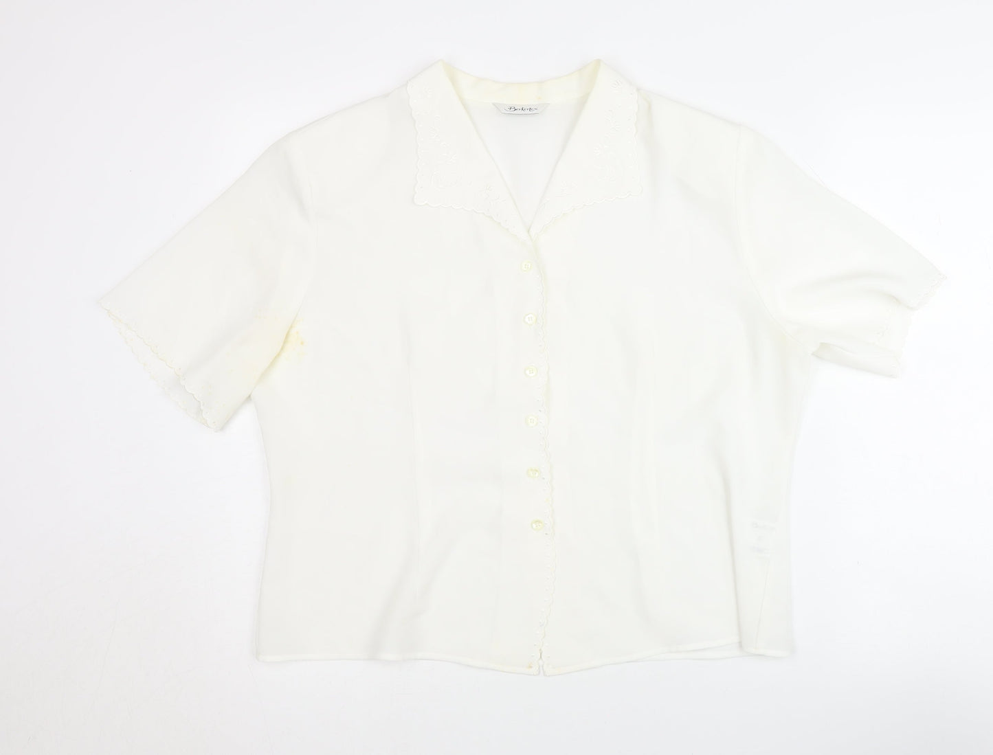 Berkertex Women's Ivory Button-Up Shirt Size 20