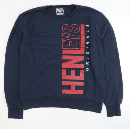 Mens UK Size XL Henleys Blue Pullover Sweatshirt