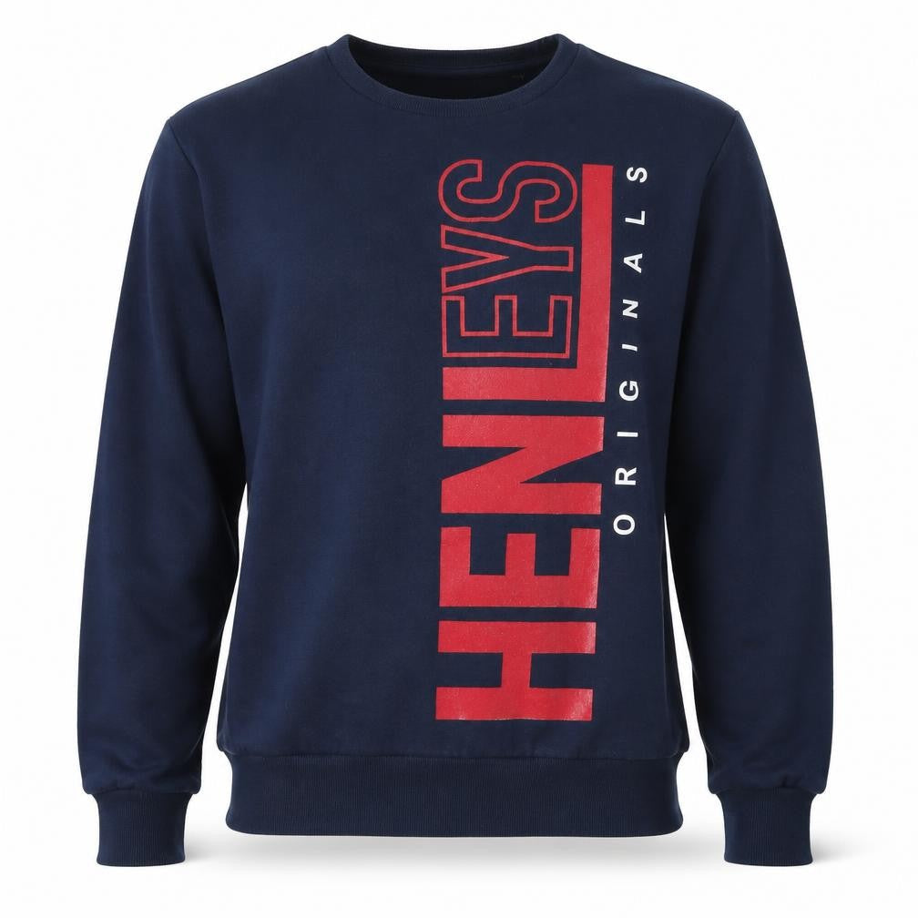 Mens UK Size XL Henleys Blue Pullover Sweatshirt