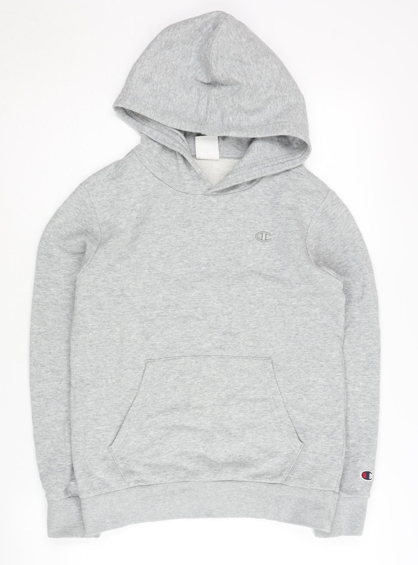 Champion Boys Grey Hoodie, Size L, Pullover with Logo