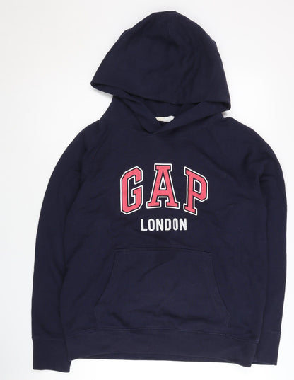 GAP Unisex Blue M Hoodie Logo Pullover Fleece