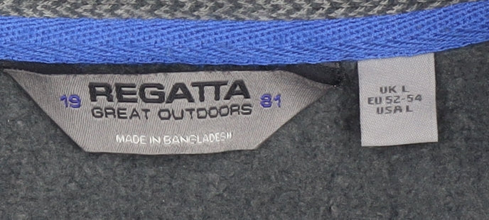 Mens UK Size L Regatta Grey Henley Sweatshirt