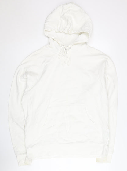 Mens UK Size L COLLUSION White Pullover Hoodie