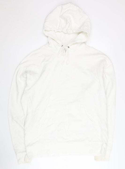 Mens UK Size L COLLUSION White Pullover Hoodie