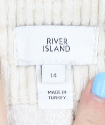 River Island Women's Beige Chino Trousers Size 14