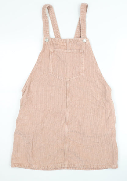 Topshop Beige Corduroy Pinafore Dress UK 10 Women