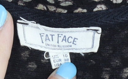 Fat Face Women's Floral T-Shirt Dress Black Size 10