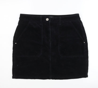 Dorothy Perkins Black Pencil Corduroy Skirt Women Size 12