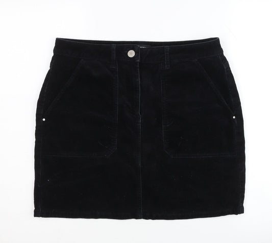 Dorothy Perkins Black Pencil Corduroy Skirt Women Size 12