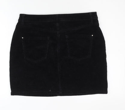 Dorothy Perkins Black Pencil Corduroy Skirt Women Size 12