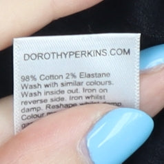 Dorothy Perkins Black Pencil Corduroy Skirt Women Size 12