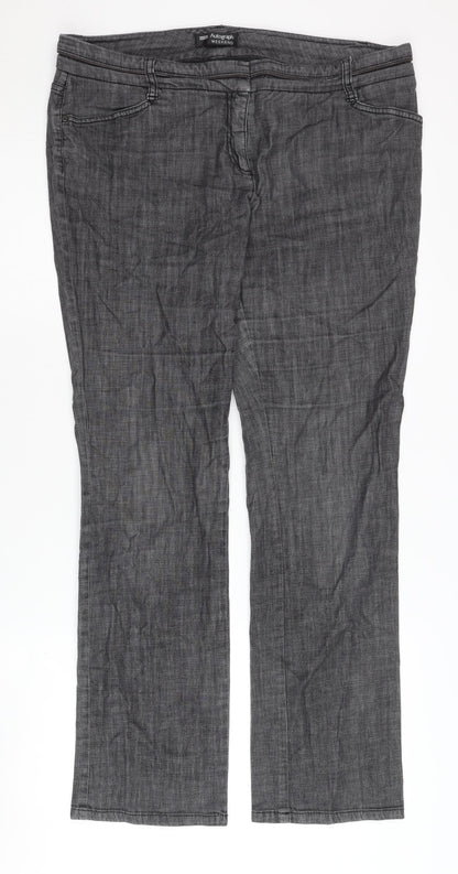 Womens UK Size 14 Marks and Spencer Regular Fit Casual Grey Trousers