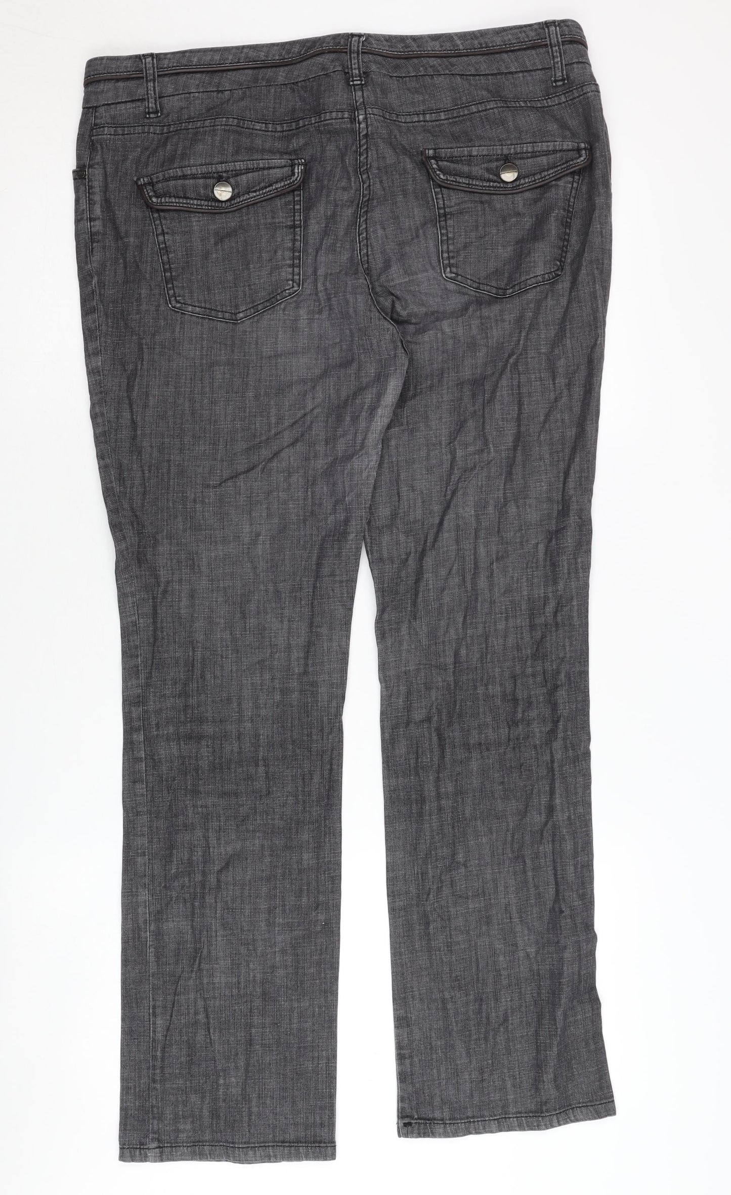 Womens UK Size 14 Marks and Spencer Regular Fit Casual Grey Trousers