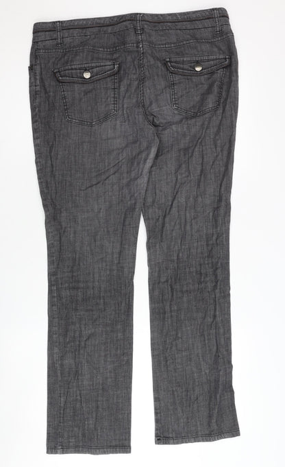 Womens UK Size 14 Marks and Spencer Regular Fit Casual Grey Trousers