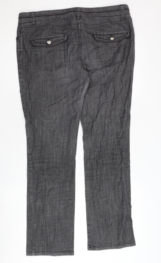 Womens UK Size 14 Marks and Spencer Regular Fit Casual Grey Trousers