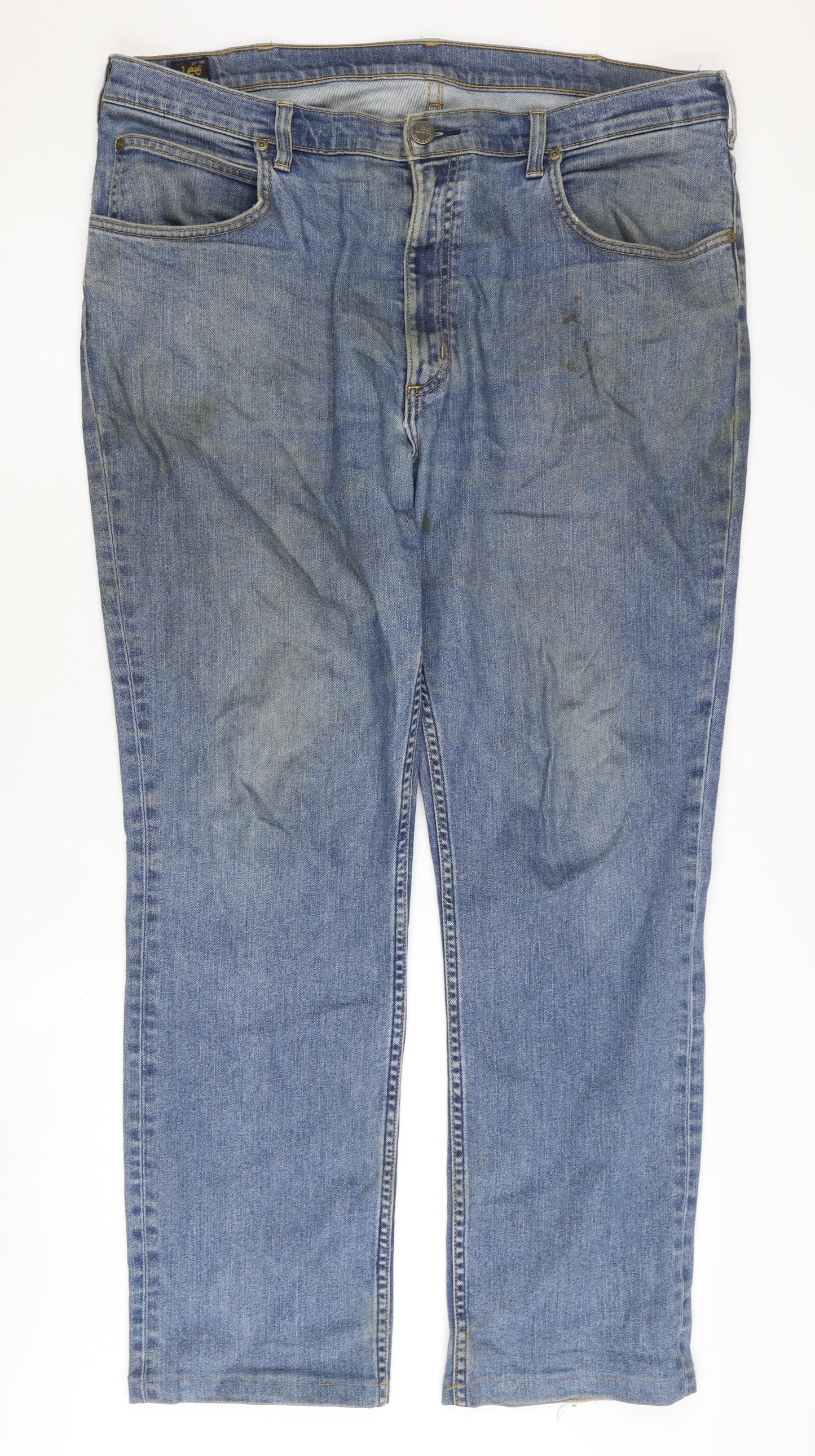 Lee Men's Blue Straight Denim Jeans Size 40