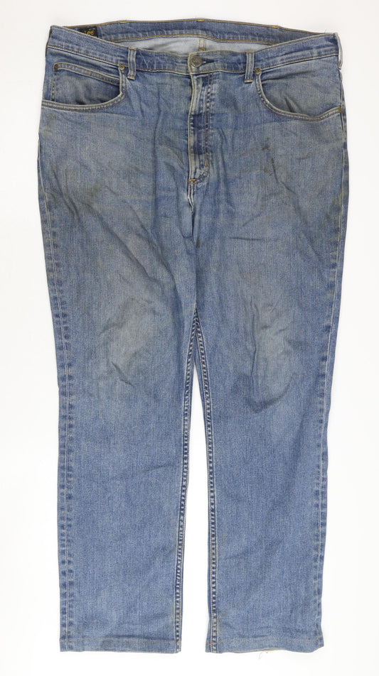 Lee Men's Blue Straight Denim Jeans Size 40