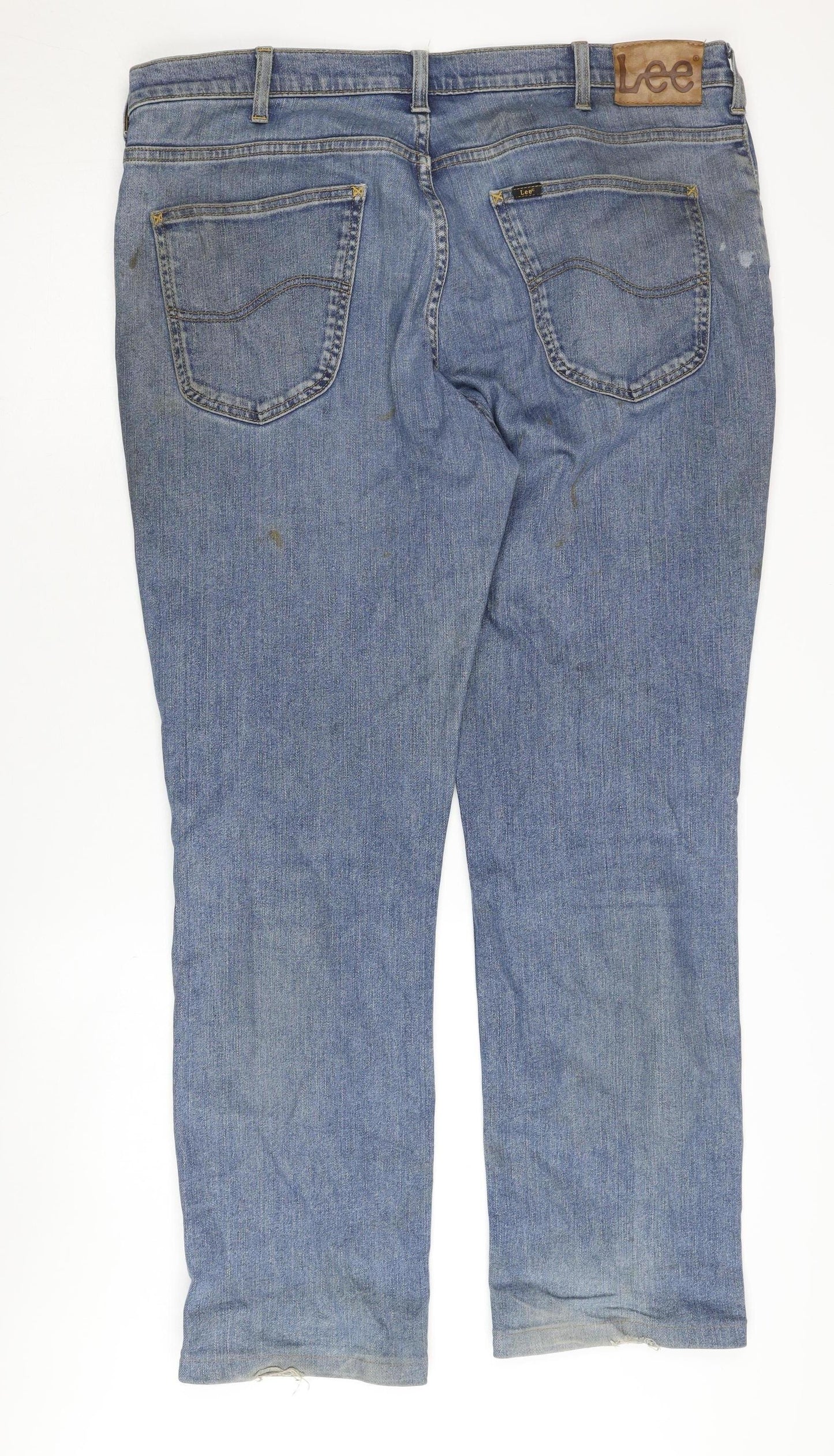 Lee Men's Blue Straight Denim Jeans Size 40