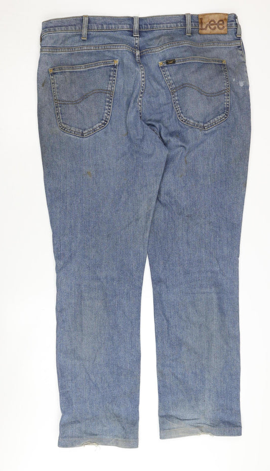 Lee Men's Blue Straight Denim Jeans Size 40