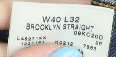 Lee Men's Blue Straight Denim Jeans Size 40