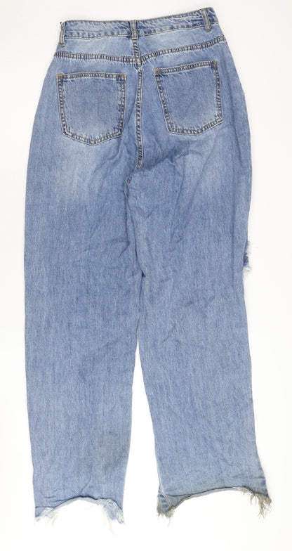 PrettyLittleThing Women's Blue Mom Jeans UK 8 Distressed