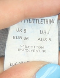 PrettyLittleThing Women's Blue Mom Jeans UK 8 Distressed