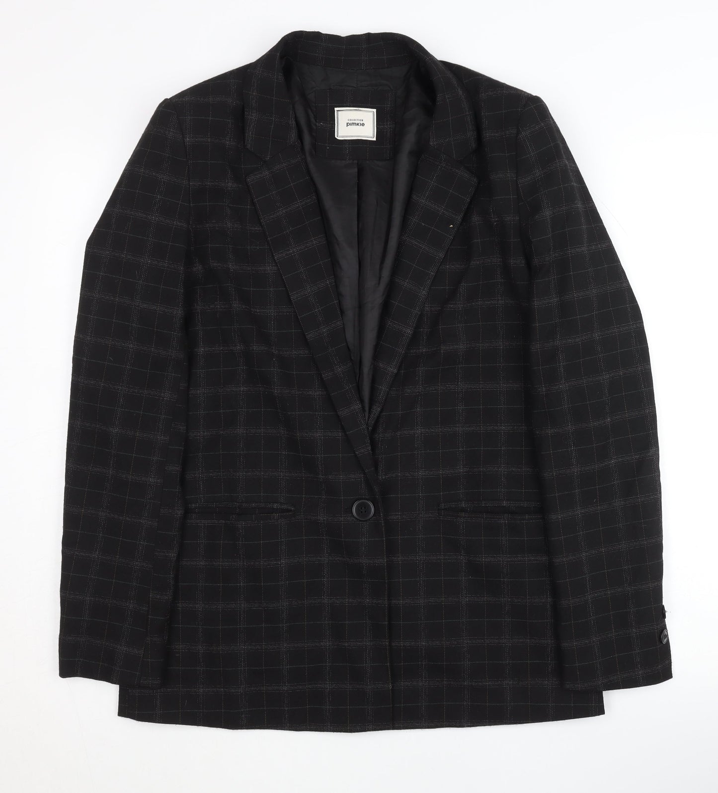 Pimkie Black Check Blazer Unisex M Formal Jacket