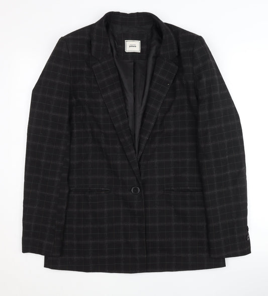 Additional front view of Pimkie Black Check Blazer unisex m formal jacket