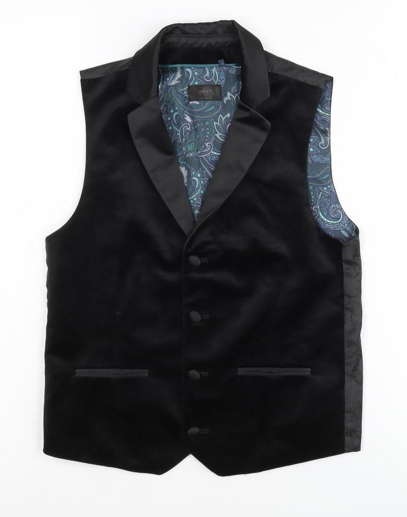 Next Boys Black Paisley Suit Waistcoat 10 Years - Formal Wear