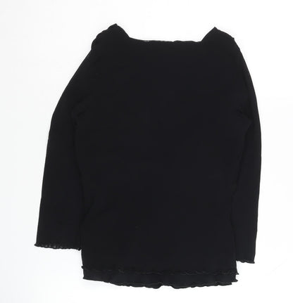 Next Women's Black Nylon V-Neck Blouse Size 10