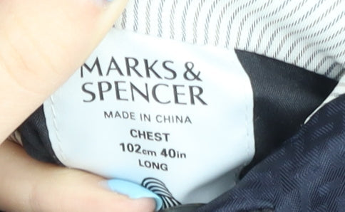 Marks and Spencer Men's Black Wool Long Blazer 40