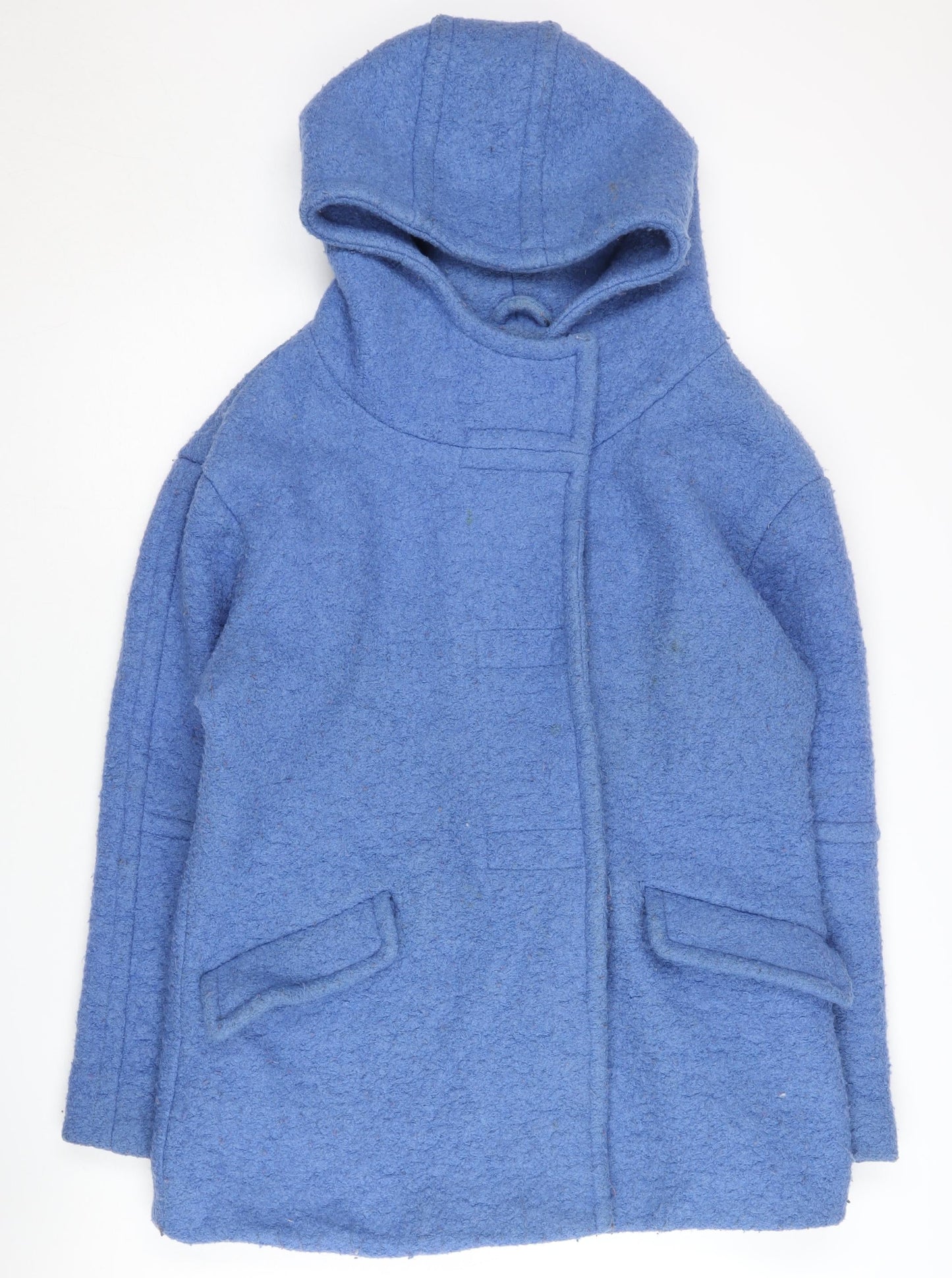 A&G Women's Blue Wool Coat Size 10 Hooded