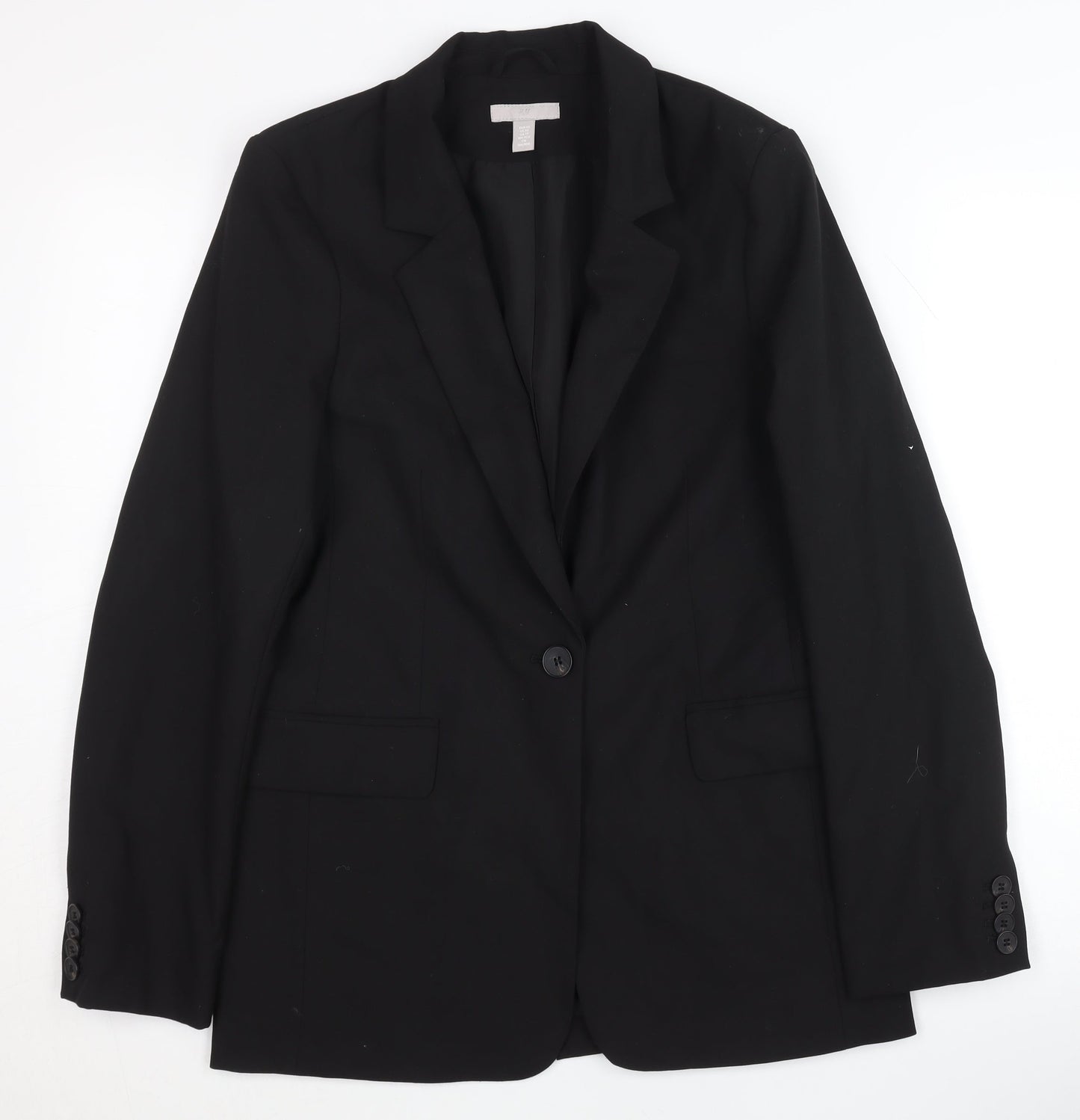 H&M Women's Black XS Blazer, Notch Lapel, Lined
