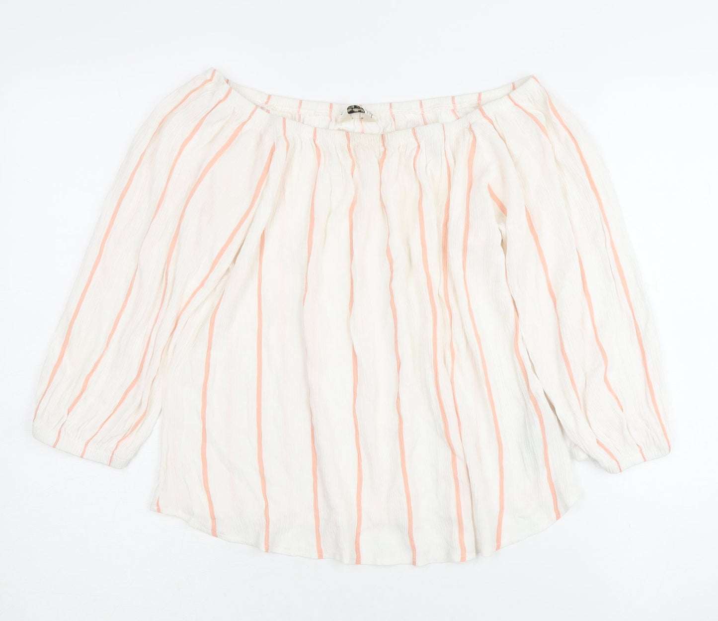 Miss Selfridge Women's White Striped Blouse UK 10