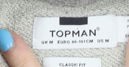 Topman Men's Grey Pullover Hoodie M Classic Fit
