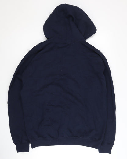 Gildan Women's Blue Pullover Hoodie, Size M, Graphic Print