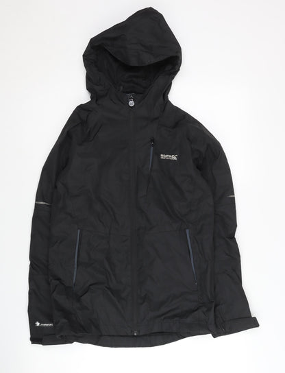 Regatta Boys Black Jacket 11-12 Years, Hooded & Lined