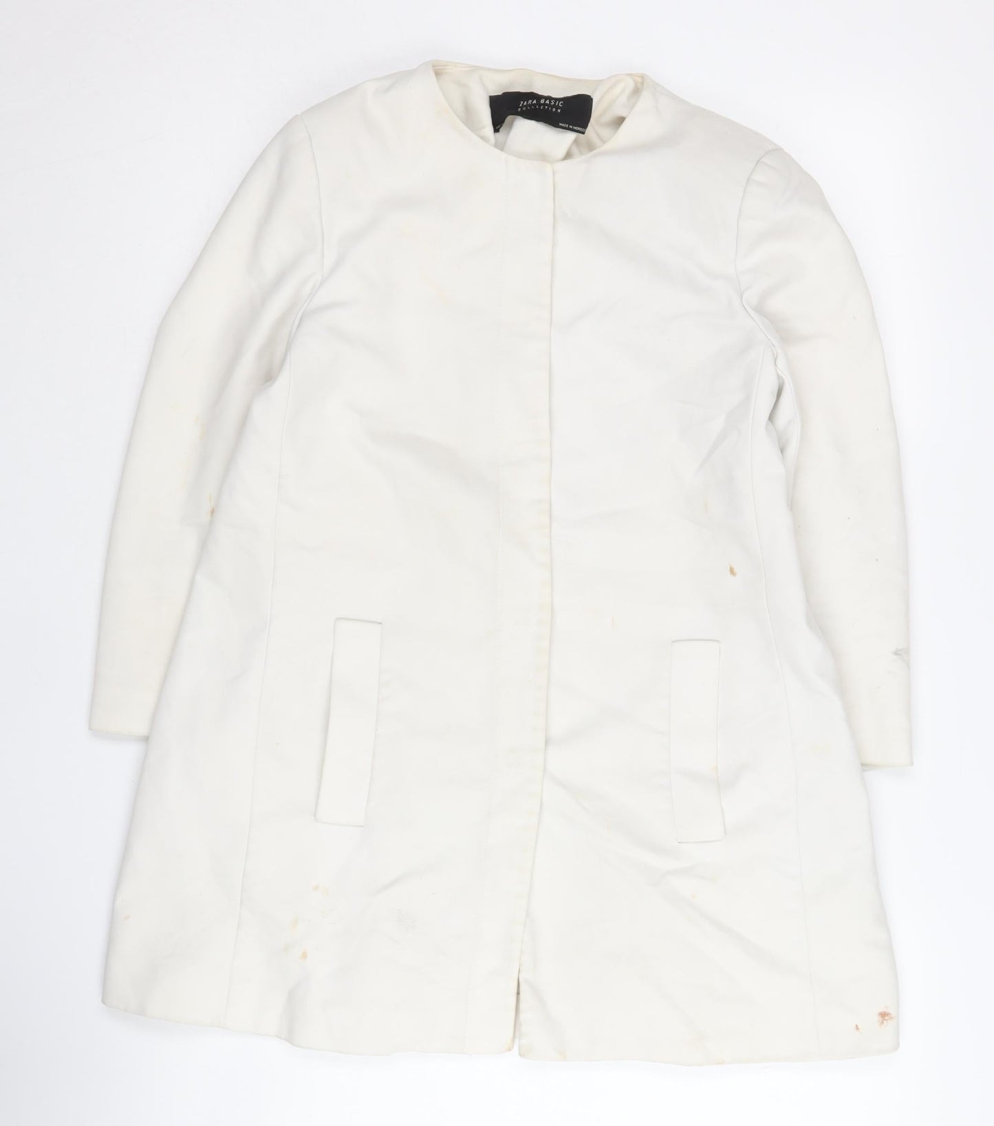 Womens UK Size S Zara White Basic Jacket