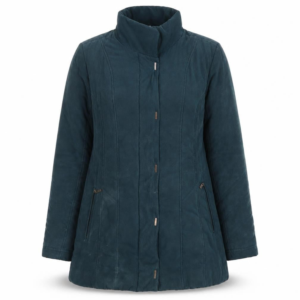 Klass Blue Suede Women's L Coat with Zipped Pockets