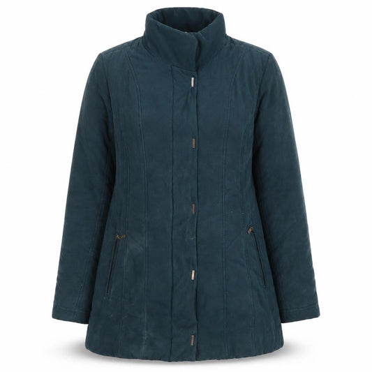 Klass Blue Suede Women's L Coat with Zipped Pockets