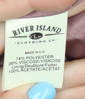 River Island Grey Women's Blazer, Size 12, Notch Lapel, Lined