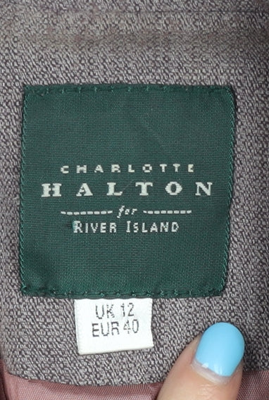 River Island Grey Women's Blazer, Size 12, Notch Lapel, Lined