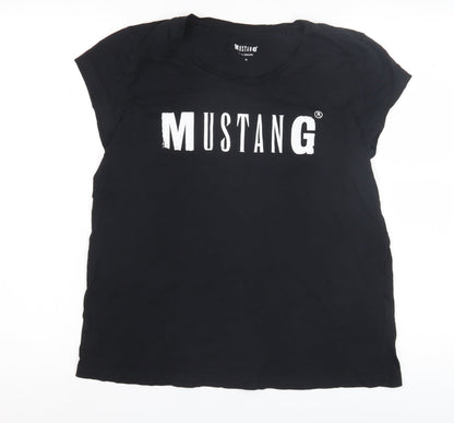 Mustang Unisex Black Crew Neck T-Shirt Medium